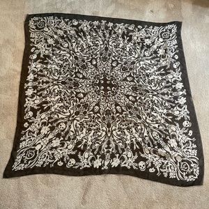 Black and white silk Alexander McQueen scarf